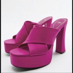 Zara pink clog heels size 38